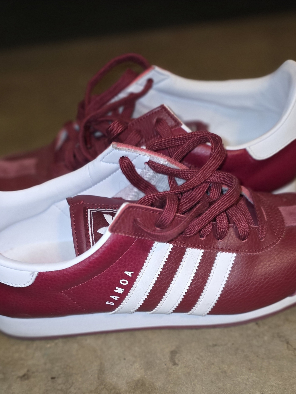 Adidas Samoa Men's Burgundy & White Retro Sneaker